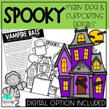Preview of Halloween Themed Main Idea and Supporting Details Reading Activity