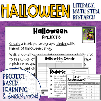Preview of Halloween Themed Makerspace Project Based Learning and Enrichment Task Cards