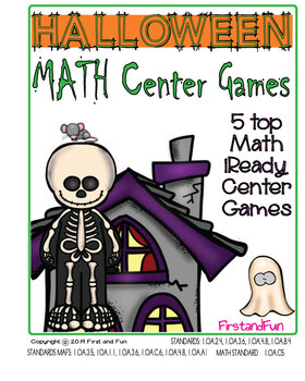 Preview of Halloween Themed Math Center Games 5 Fun Number Sense  Games i Ready