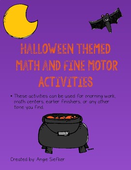 Preview of Halloween Themed Math and Fine Motor Activities
