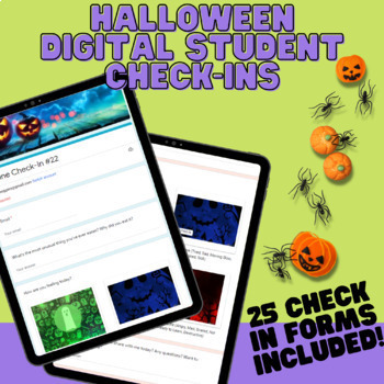 Preview of Halloween Themed Middle & High School Digital Daily Check-in Forms