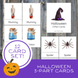 Halloween Themed Montessori Nomenclature 3-Part Cards Fall