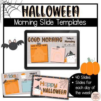Preview of Halloween Themed Morning Slides Templates | For Google Slides