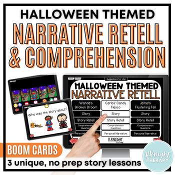 Preview of Halloween Themed Narrative Retell and Comprehension | BOOM Cards