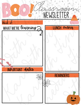 Preview of Halloween Themed Newsletter