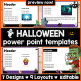 7 Halloween-Themed Power Point Templates (Editable)