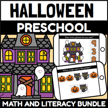 Halloween Themed Preschool Math and Literacy Boom Card™ Bundle | TPT