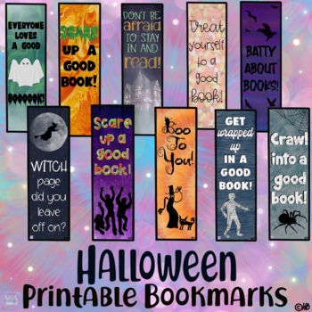 Preview of Halloween Themed Printable Bookmarks