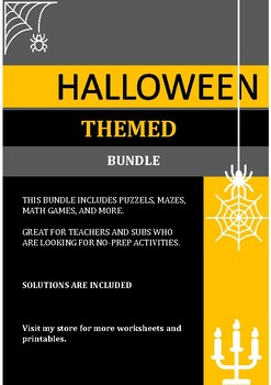 Preview of Halloween Themed Puzzel Bundle