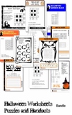 Halloween Themed Puzzles, Worksheets and Activities