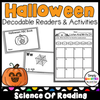 Preview of Halloween Themed Science Of Reading Decodable Readers With Activities