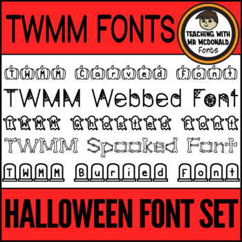 Preview of Halloween Themed Seasonal Fonts for Distance Learning & Printables | TWMM Fonts