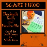 Halloween Themed Tenth and Hundredths Decimal SCARY Bingo!