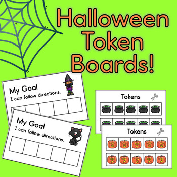 Preview of Halloween Themed Token Boards for Behavior Management: PDF & Editable PPTX