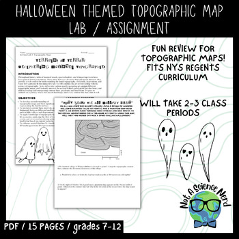 Preview of Halloween Themed Topographic Map Lab