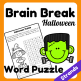 Halloween Themed Word Puzzle Brain Break Activity