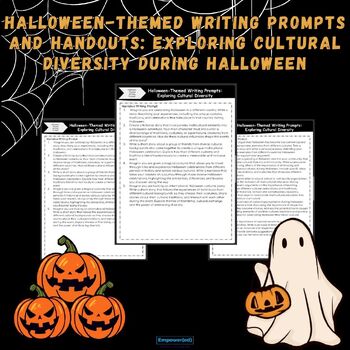 Preview of Halloween Themed Writing Prompts and Handouts: Exploring Cultural Diversity