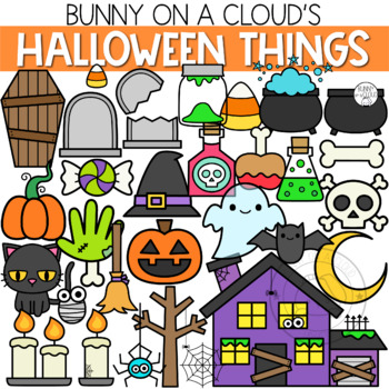 Preview of Halloween Things Clipart by Bunny On A Cloud