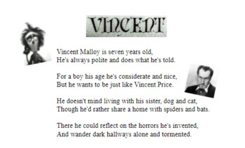 Antecedente malo Mira Halloween: Tim Burton's "Vincent" Analysis by April Dominguez | TpT