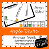 Halloween Parallel Lines Cut By Transversal | Answer Bank 