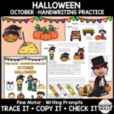 Halloween • Trace Copy Check Sentences • Handwriting • Fal