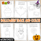 Halloween Trace and Color | Halloween Tracing Worksheets |