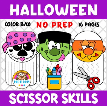 Preview of Halloween Trace and Cut Activity for Preschool - Kinder and OT (NO PREP)