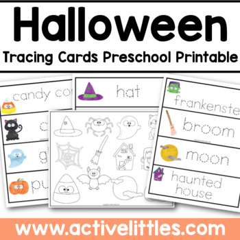 Preview of Halloween Tracing Cards Preschool Activities Printable