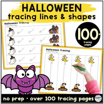 Preview of Halloween Prewriting Tracing Lines Worksheets Activities Toddler and Preschool