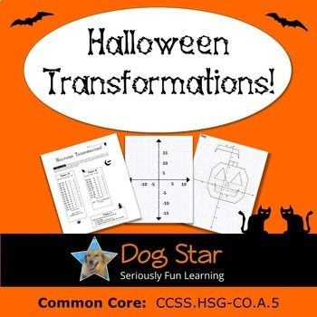 Preview of Halloween Transformations HS Geometry Activity – Aligned to Common Core