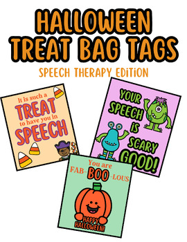 Preview of Halloween Treat Bag Tags, Speech Therapy