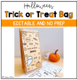 Halloween Trick or Treat Bag Craft | Editable Name | Octob