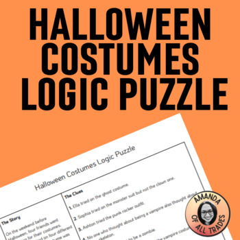 Preview of Halloween Trick or Treat Costumes Logic Puzzle Critical Thinking Brainteaser