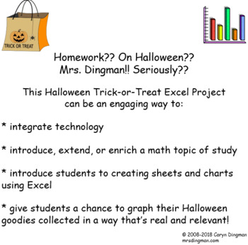 Preview of Excel Graphing Halloween Trick-or-Treat