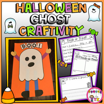 Preview of Halloween Trick-or-Treating Ghost Craftivity for Preschool and Kindergarten