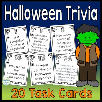 Preview of Halloween Trivia Game: 20 Halloween Trivia Questions for Kids and Adults