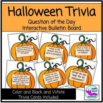 Halloween Trivia Question Of The Day Interactive Bulletin Board Tpt