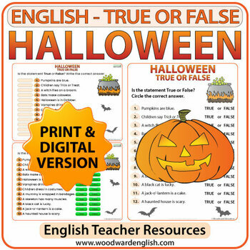Preview of Halloween True or False Quiz