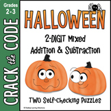 Halloween - Two-Digit Addition & Subtraction Crack the Cod