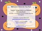 Halloween Two Pack--Categorization and Multiple Meaning Words