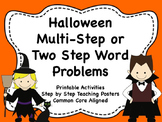 Halloween Two Part or Multi-Step Word Problems