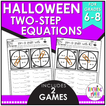 Preview of Halloween Two Step Equations Activity
