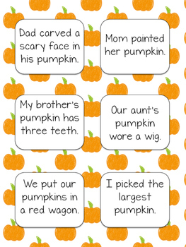 Halloween Uh Oh Sentence Game by Mary Rode - Sunshine and First Grade