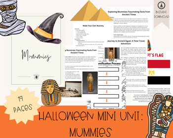 Preview of Halloween Unit: Mummies, Ancient Civilizations, Egypt