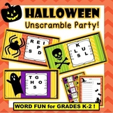 Halloween Unscramble Cards and Worksheets