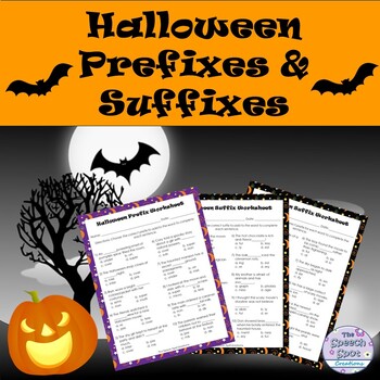 Preview of Halloween Upper Elementary & Middle School Prefix & Suffix Worksheets