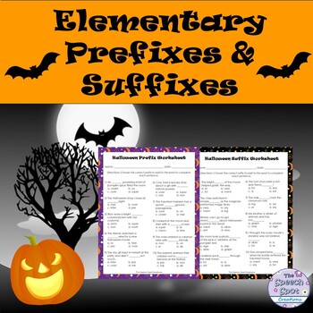 Preview of Halloween Upper Elementary Prefix & Suffix Vocabulary Worksheets