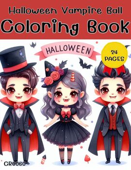 Preview of Halloween Vampire Ball (CR0060) Coloring Book,Page,Activities,Family,Children