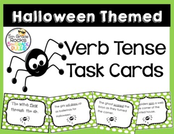 Preview of Halloween Verb Tense Task Cards
