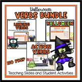 Halloween Verbs Bundle - Teaching Slides and Student Activ